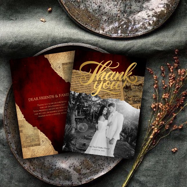 Vintage Old Parchment , Victorian Thank You Card (Creator Uploaded)