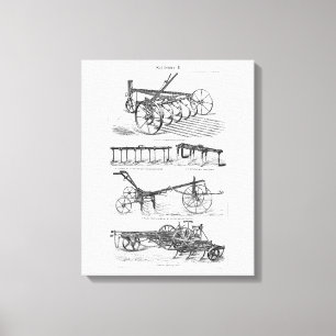 Vintage Old Plows Farm Equipment Agriculture Plow Canvas Print