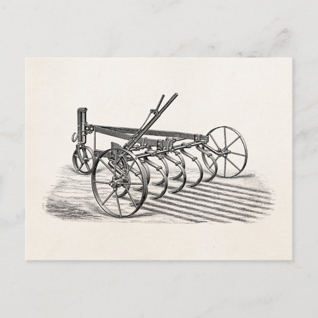 Vintage Old Plows Farm Equipment Agriculture Plow Postcard (Front)