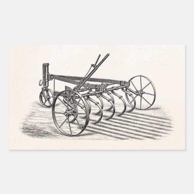 Vintage Old Plows Farm Equipment Agriculture Plow Sticker (Front)