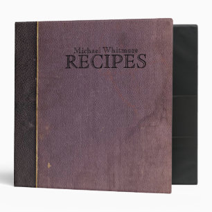 Vintage Old Purple Book Personalized Recipe Binder