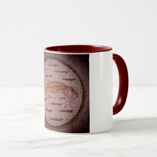 Vintage Old Roman Mosaics  A Fish Mug