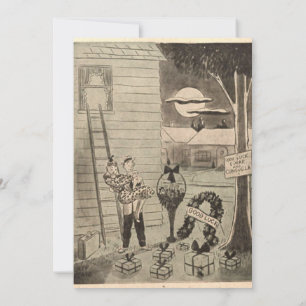 Vintage Old Romantic Couple Retro 50s Wedding Invitation