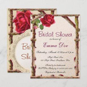 Vintage old rose rustic Victorian Antique Classic Invitation