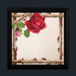 Vintage old rose rustic Victorian Antique Gift Box<br><div class="desc">A nature inspired rustic antique rose and twig nature design. This is perfect for wedding invitations and programs,  customizable for your own wedding's details. Part of our rustic nature collection.</div>
