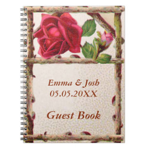 Vintage old rose rustic Victorian Antique Notebook