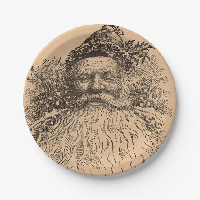 Vintage Old Saint Nick Paper Plate (Front)