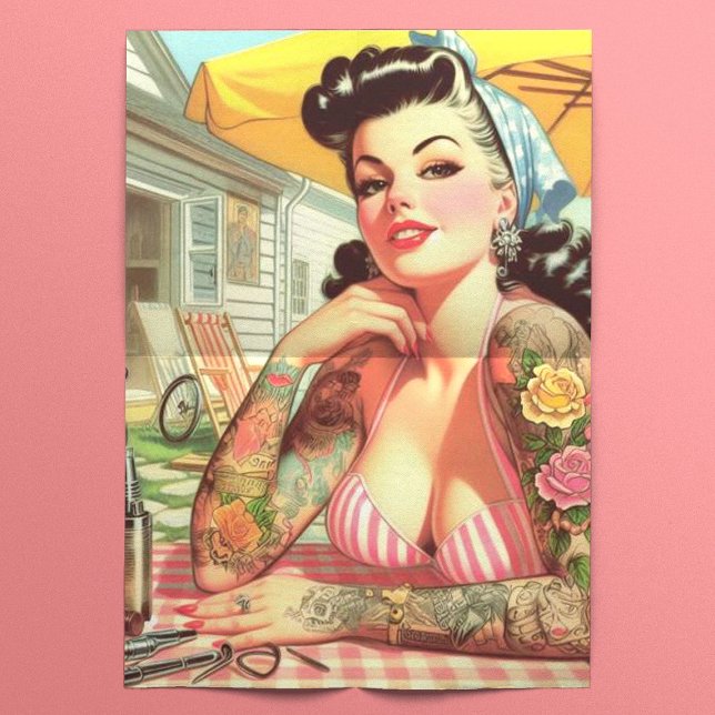 Vintage Old School Pin-up Tissue Paper (Creator Uploaded)