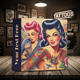 Vintage Old School Tattoo Girls Binder