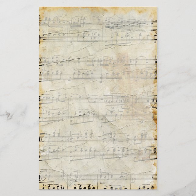Vintage Old Sheet Music Parchment Stationery (Front)