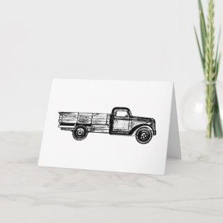 Vintage Old Stake Bed Truck Retro Antique Pickup Card