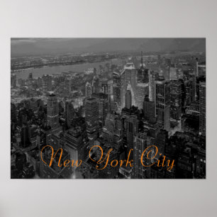 Vintage Old Style New York City Script Poster