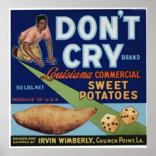 Vintage Old Sweet Potatoes Fruit Crate Labels Poster