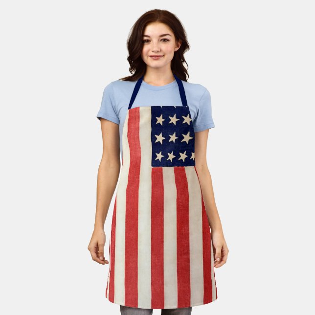 Vintage Old Thirty-Six Star American Flag Apron (Worn)