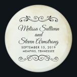 Vintage Old-Timey Western Wedding Save the Date Magnet<br><div class="desc">Wedding save the date magnet with a simple western-feel design. Set on a cream coloured vintage-looking parchment paper image. Soft brown aged edges give it a chic old-fashioned vibe. Fancy vintage-looking decorative dividers with your personalized text in between.</div>
