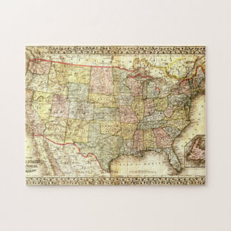 Vintage Old United States USA General Map Jigsaw Puzzle