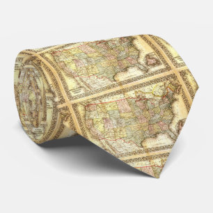 Vintage Old United States USA General Map Tie