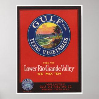 Vintage Old Vegetables Crate Labels Poster