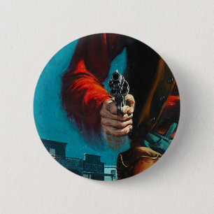 Vintage Old West Gunslinger Cowboy 2 Inch Round Button