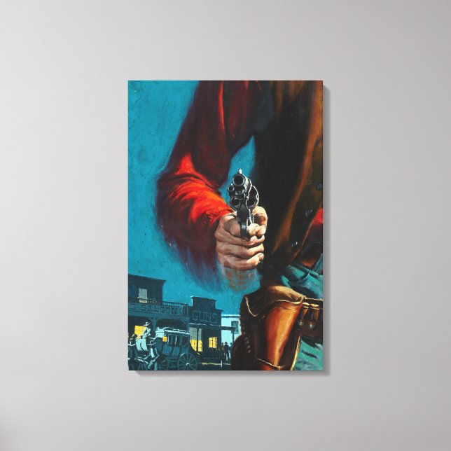 Vintage Old West Gunslinger Cowboy Canvas Print (Front)