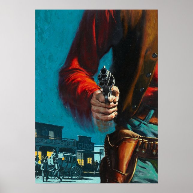 Vintage Old West Gunslinger Cowboy Poster (Front)