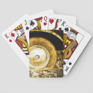 Vintage Old Wheel Of Classic Car Playing Cards