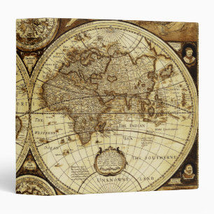 Vintage old world Antique Map Binder