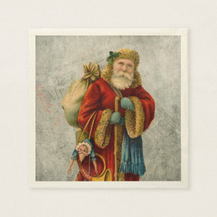 Vintage Old World Christmas Santa Napkin