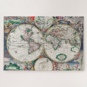 Vintage Old World Map 1000 pieces Jigsaw Puzzle