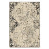 Vintage Old World Map Beige Tissue Paper (Vertical)