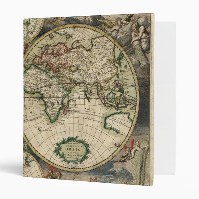 Vintage Old World Map Binder (Front/Inside)