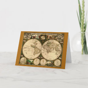 Vintage Old World Map Card