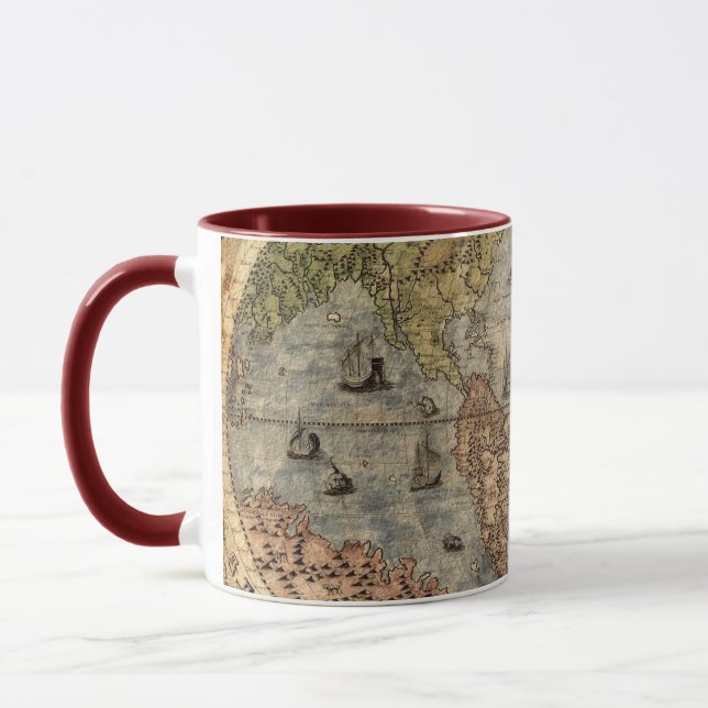 Vintage Old World Map Coffee Mug (Left)