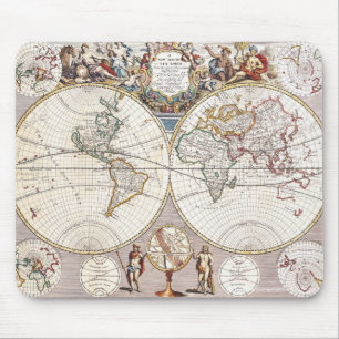 Vintage Old World Map History-lover Design Mouse Pad