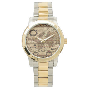 Vintage Old World Map History-lover Watch