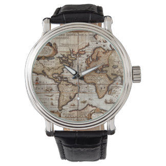 Vintage Old World Map History-lover Watch