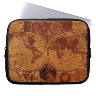 Vintage Old World Map  Laptop Sleeve