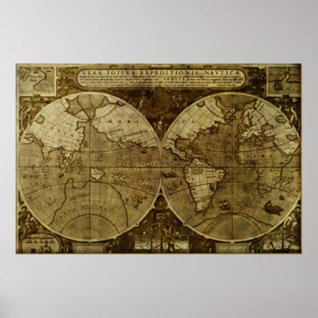 Vintage old world Map Poster (Front)