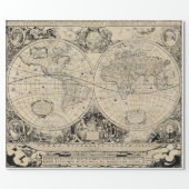 Vintage Old World Map Wrapping Paper (Flat)