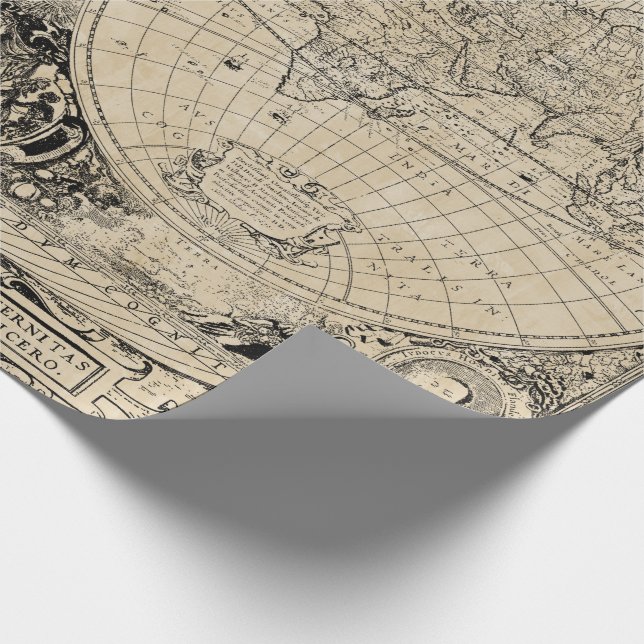 Vintage Old World Map Wrapping Paper (Corner)