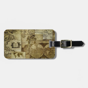 Vintage old world Maps and Antique maps Luggage Tag
