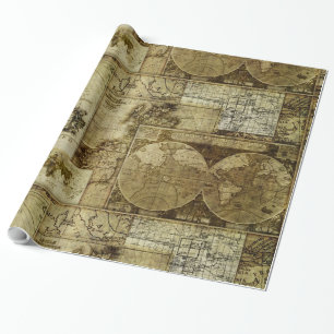 Vintage old world Maps Antique maps Wrapping Paper