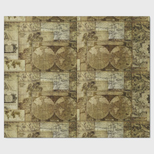 Vintage old world Maps Antique maps Wrapping Paper