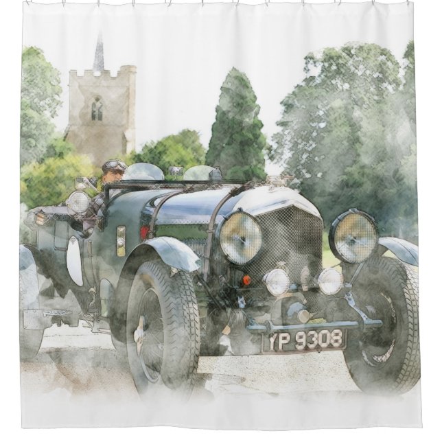 Vintage Oldtime Automobile Shower Curtain (Front)