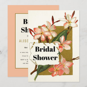 Vintage oleander floral wedding bridal shower invitation