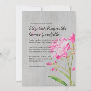 Vintage Oleander Wedding Invitations
