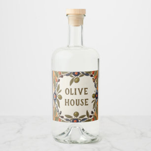 Vintage Olive Oil Custom Text Plate Plaque Sign Liquor Bottle Label
