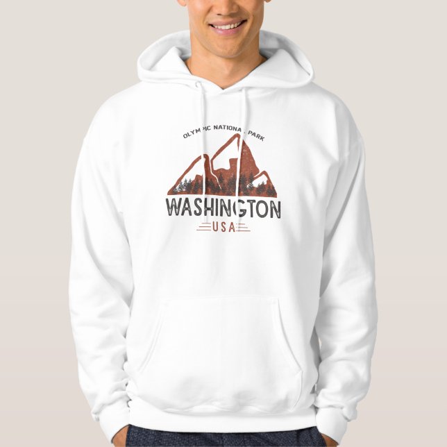 Vintage Olympic National Park Washington Hoodie (Front)