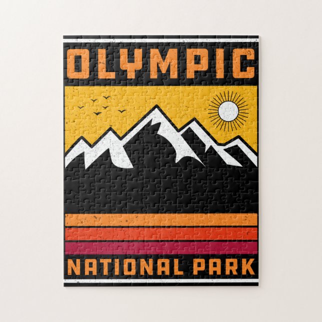 Vintage Olympic National Park Washington Souvenir Jigsaw Puzzle (Vertical)