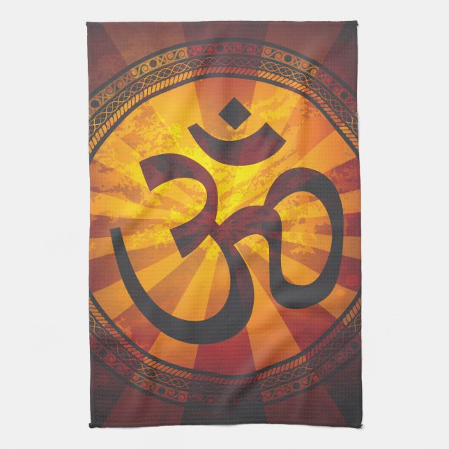 Vintage Om Symbol Kitchen Towel (Vertical)